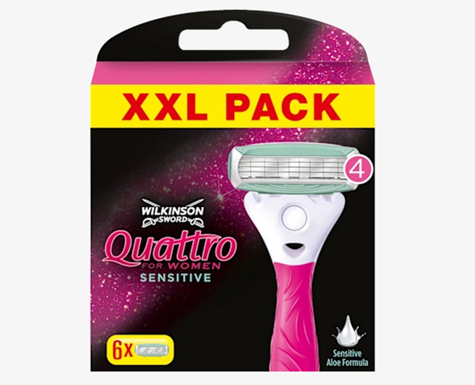 Wilkinson Rasierklingen Quattro for Women Sensitive, 6-tlg.