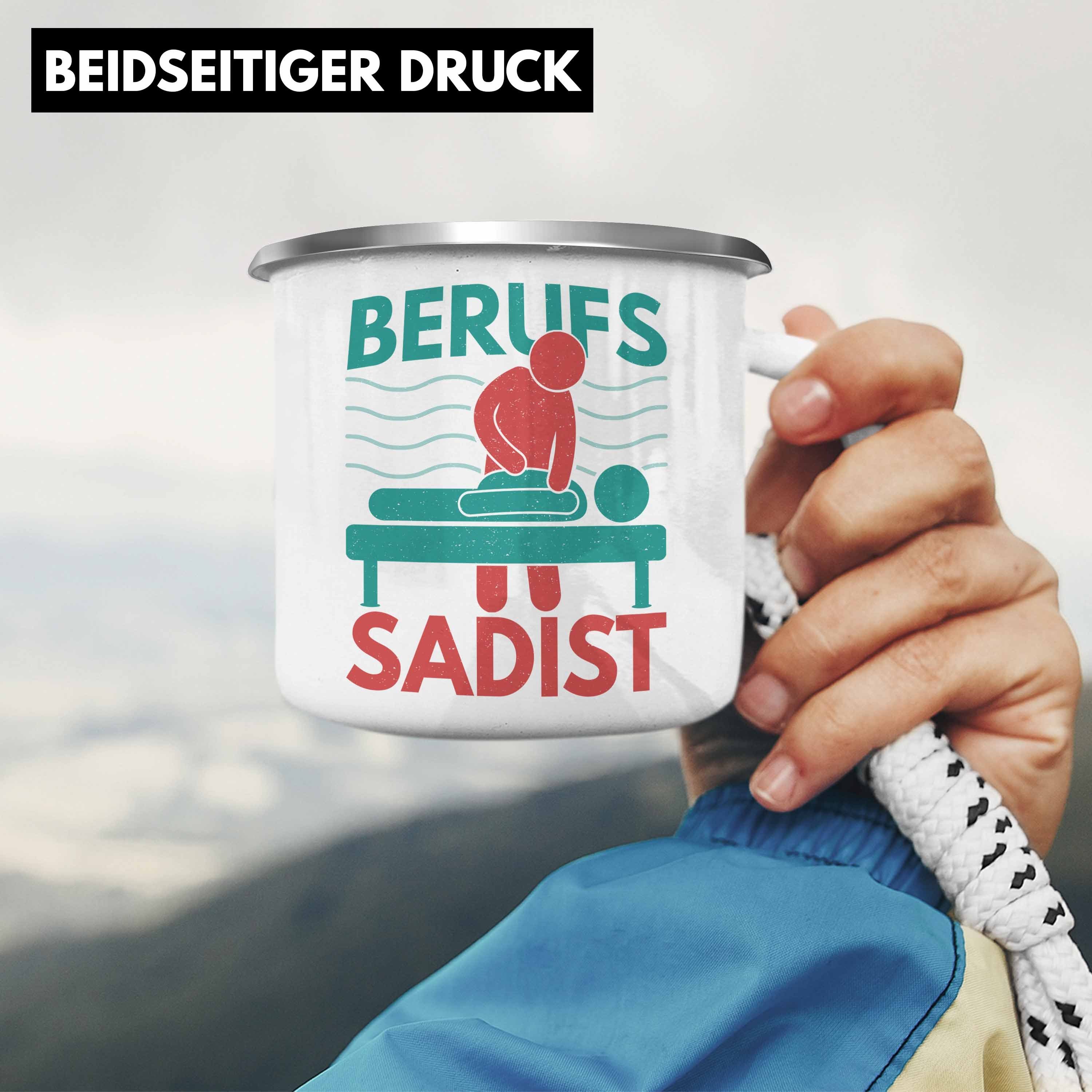 Silber - Trendation Geschenk Trendation Emaille Berufs Physiotherapie Lustig Spruch Physiotherapeut Tasse Sadist Thermotasse