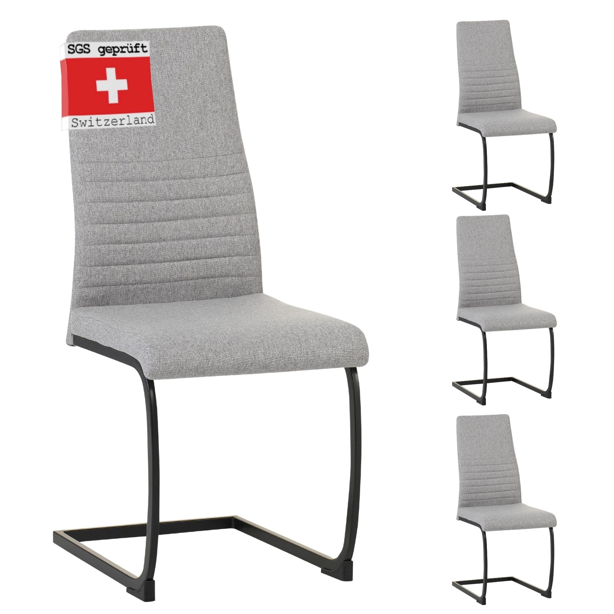 Albatros International Freischwinger Freischwinger Turano 4er Set Grau Mode günstig online kaufen