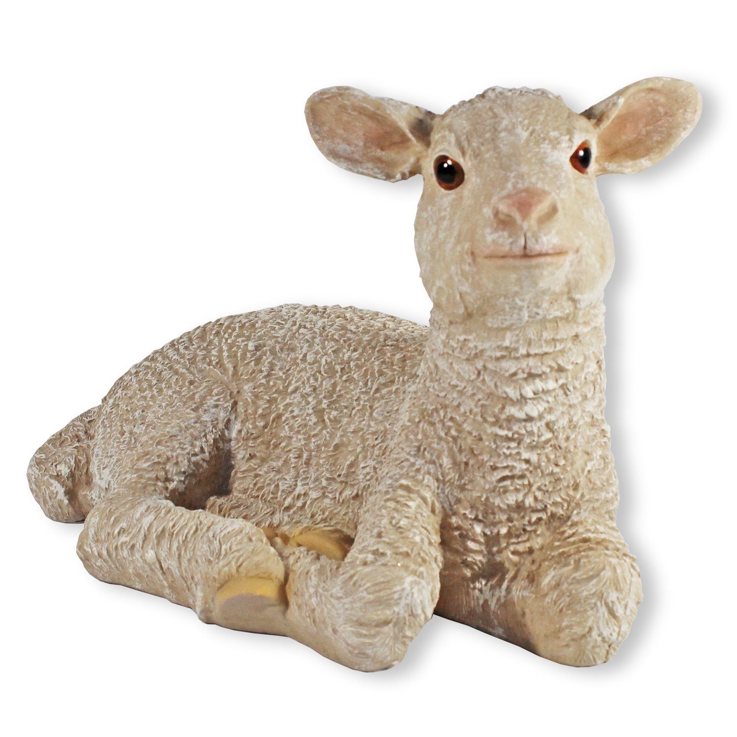 colourliving Tierfigur Schaf Figur Nancy Deko Schaf liegend Lamm Figur (Bauernhoftiere), 40 cm lang, Dekofigur Schaf lebensecht, handbemalt, detailgetreu