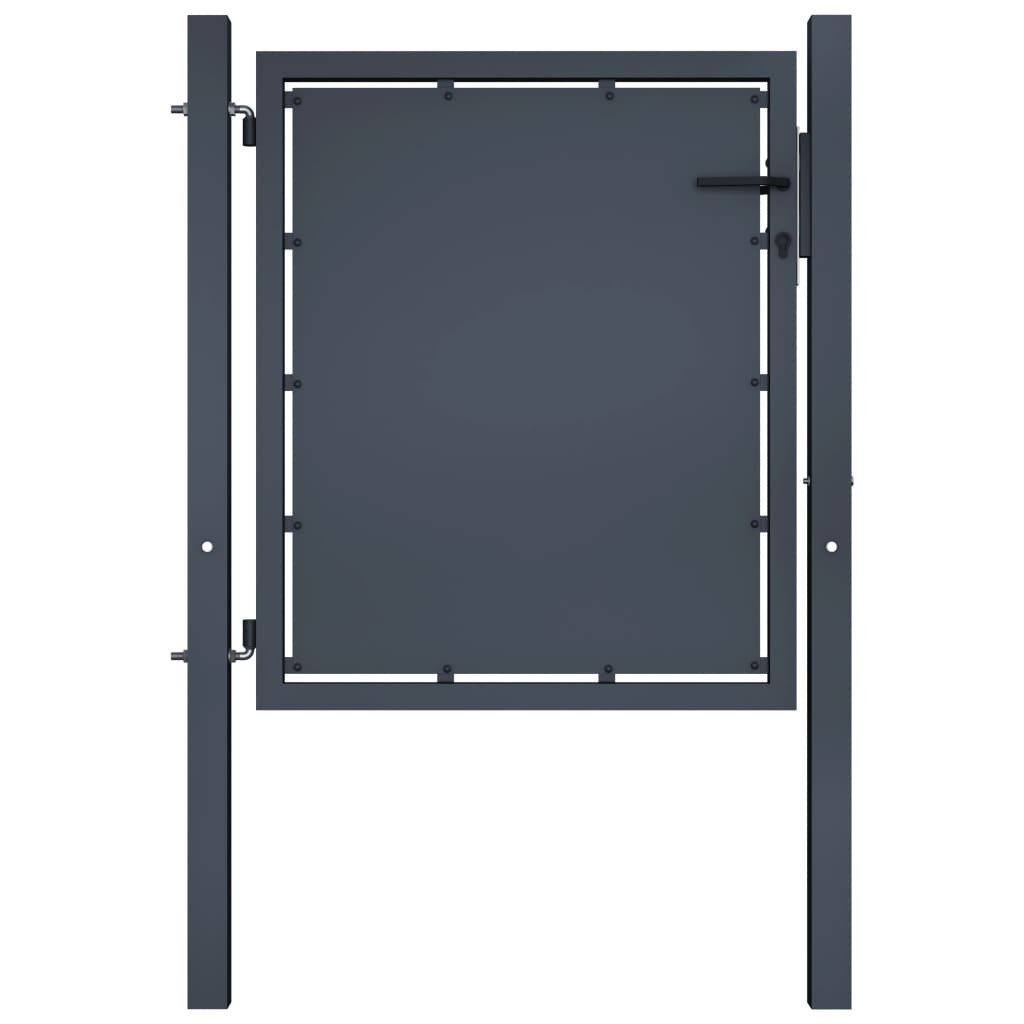 Gartentor 100 x 75 cm Gartentor Stahl 100x75 cm Anthrazit Zauntor