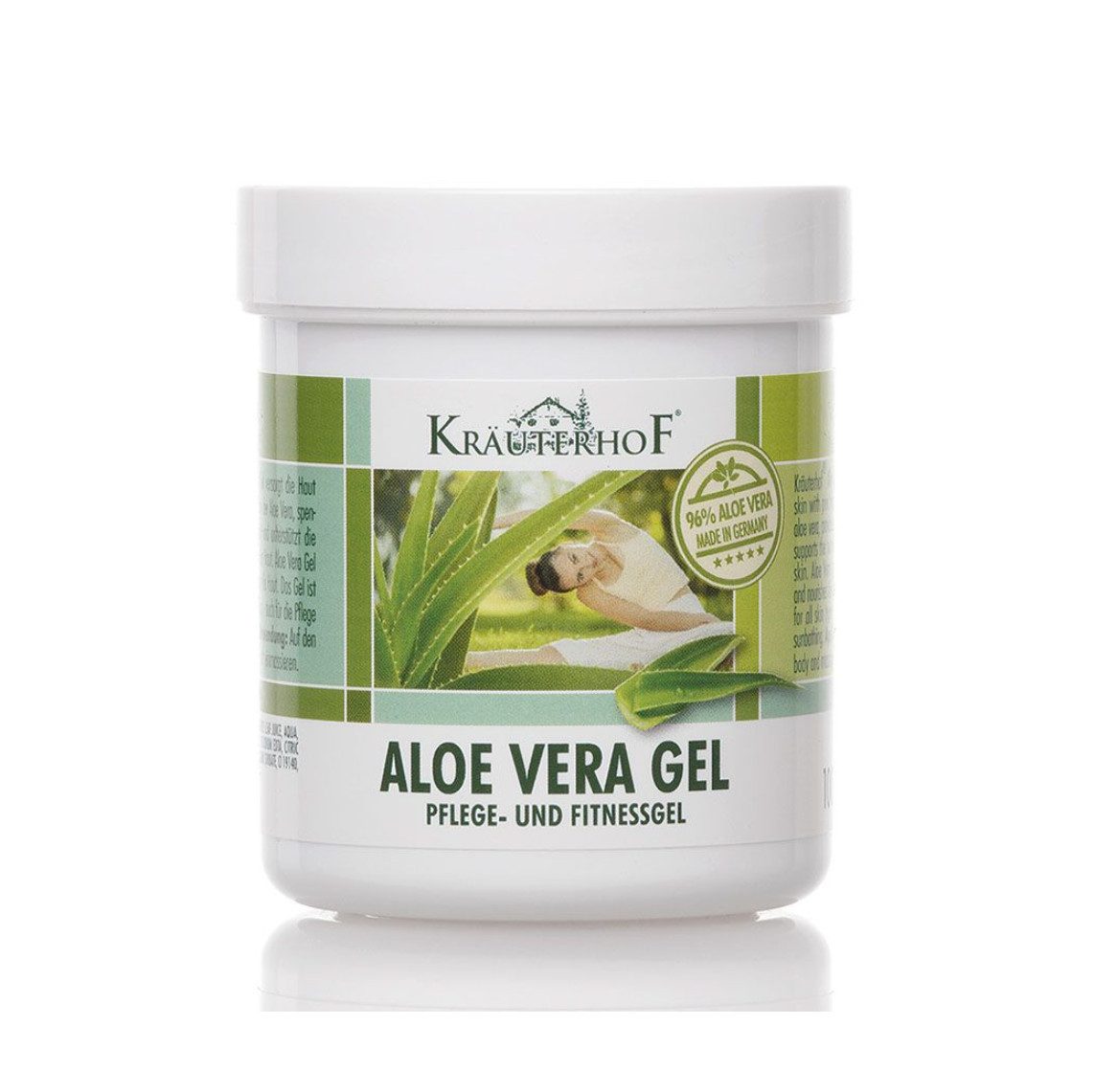 Kräuterhof Hautpflegegel KräuterhoF Aloe Vera Pflege- und Fitnessgel 100 ml Erfrischende Wirkung, 1-tlg., 96% Aloe-Vera-Anteil, Leichte, fettfreie Gel-Textur