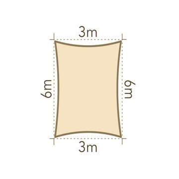 anndora Sonnensegel Tarp 3x6 - cream rechteckig HDPE