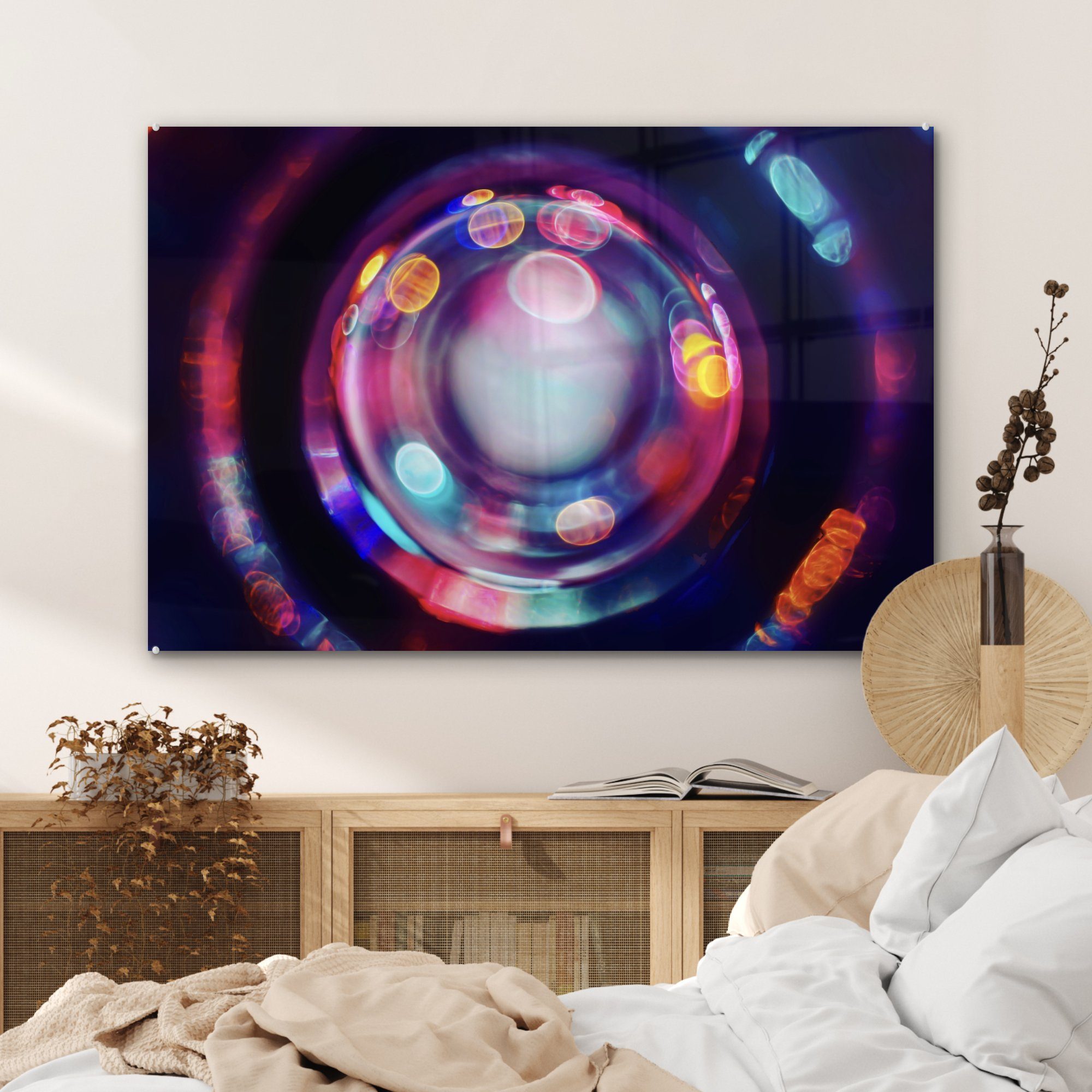 MuchoWow Acrylglasbild Punkte, & (1 St), Farbkreise und Acrylglasbilder Schlafzimmer Kosmische Wohnzimmer