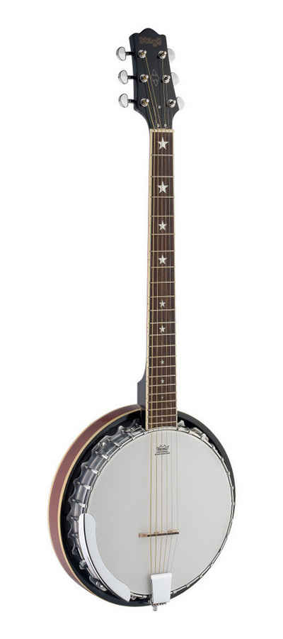 Stagg Banjo BJM30 G 6-saitiges Banjo mit Metall-Kessel Gitarrenkopfplatte u. St...