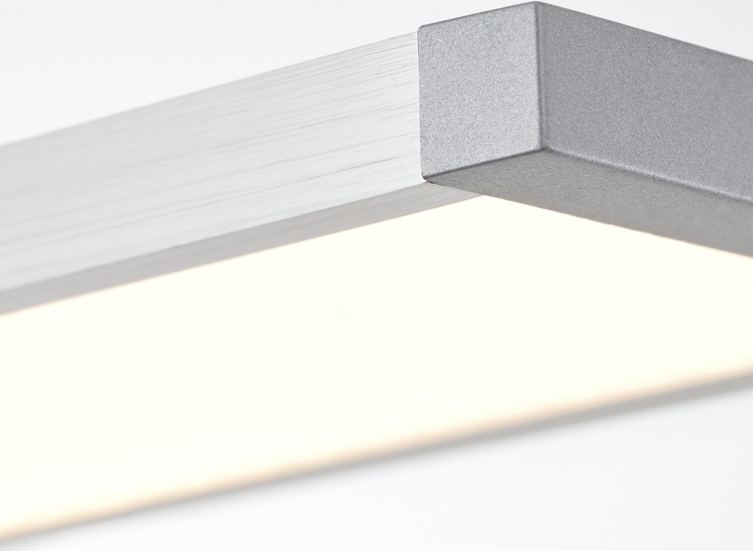 Brilliant LED Pendelleuchte aluminium/weiß Dimmfunktion, 2200 warmweiß, Höhe, LED fest easydim, Entrance, Warmweiß, Breite, integriert, 120 131 cm cm lm