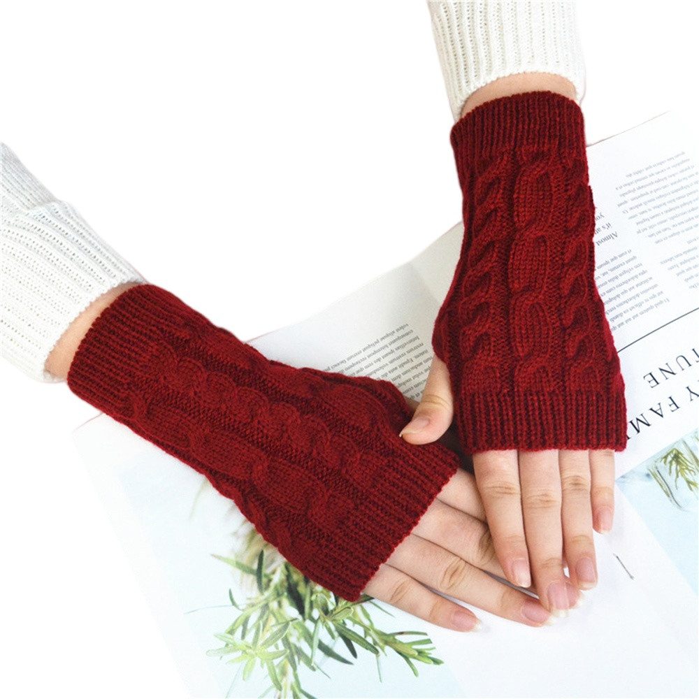 Cachito Armstulpen Winter Fingerlose Handschuhe Unisex Warm Weiche Strickhandschuhe