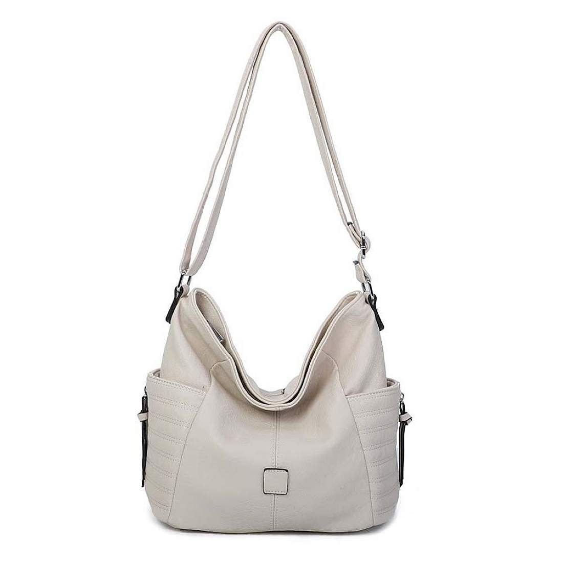 ITALYSHOP24 Schultertasche Damen Tasche Shopper CrossOver, als Handtasche, Umhängetasche, Hobo Bag tragbar