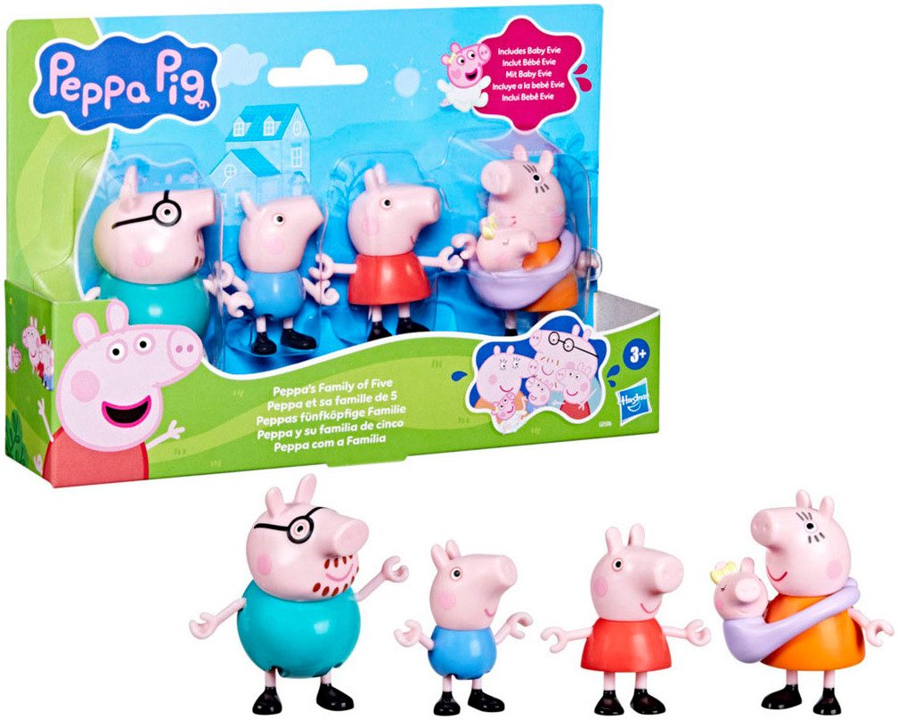 Hasbro Spielfigur Peppa Pig Peppas fünfköpfige Familie, (Set) günstig online kaufen