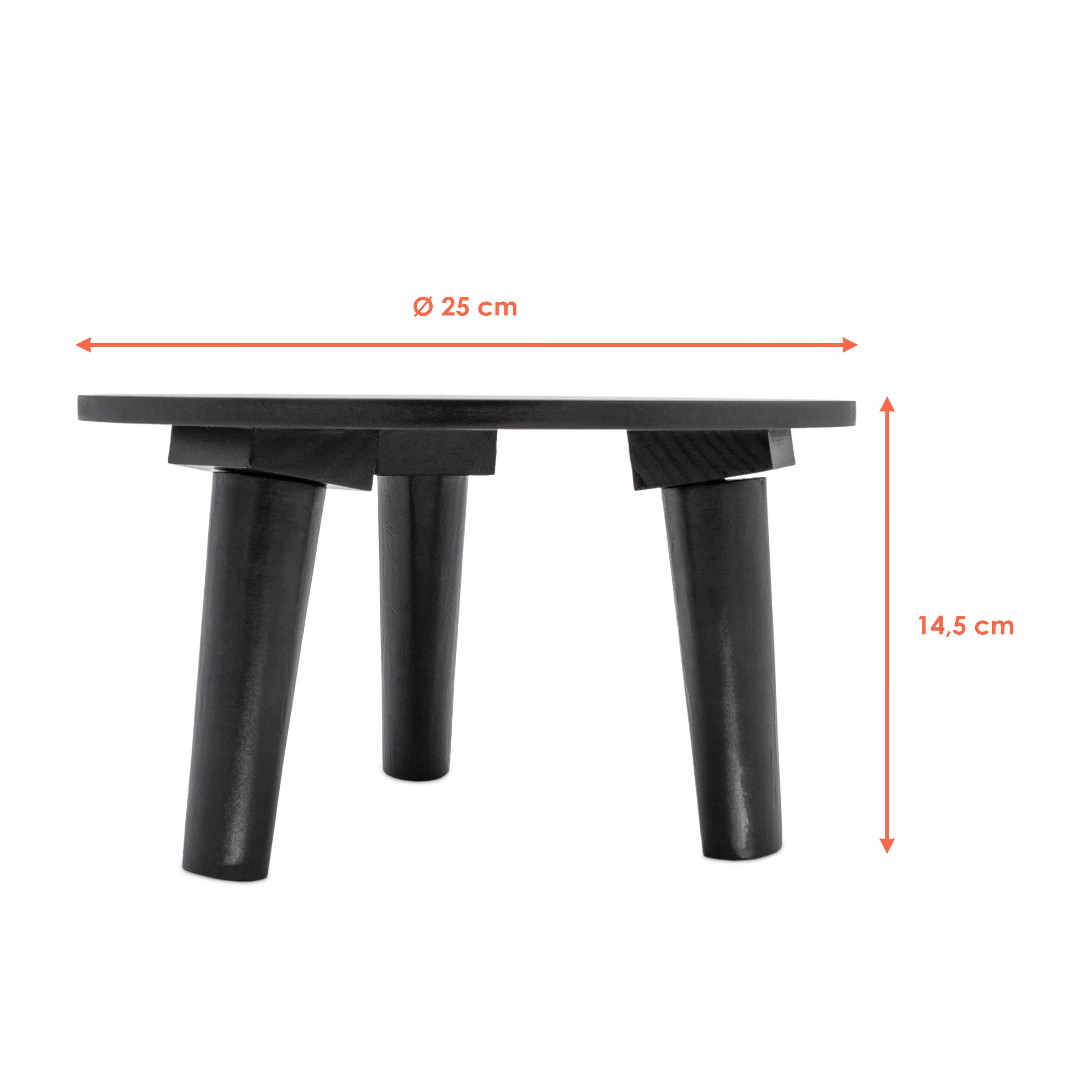 Spetebo Blumenhocker aus Holz rund 25 cm Holz Pflanzenhocker mit 3 Füßen (A günstig online kaufen