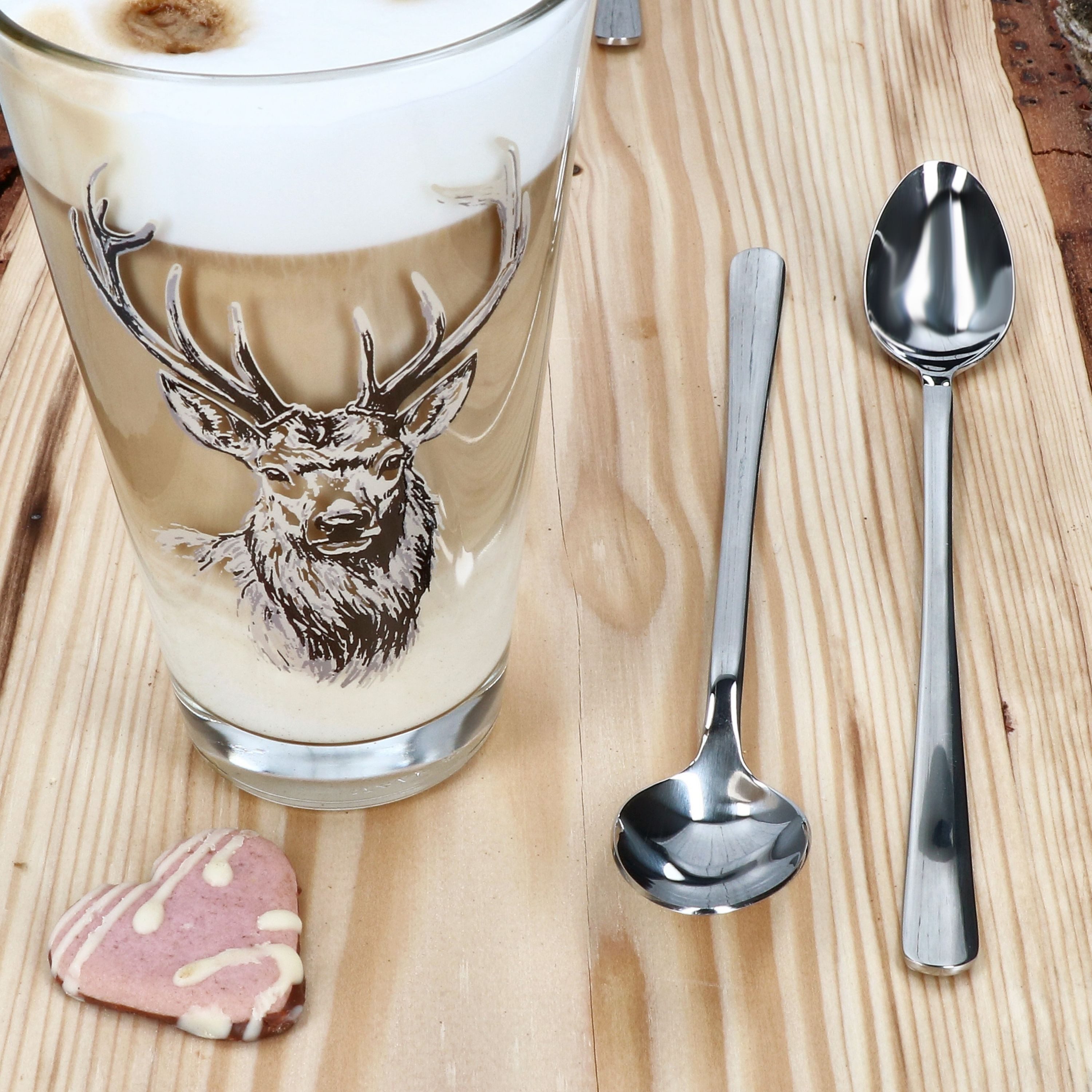 Justinus Besteck-Set 12er Set Style Art lange Latte Macchiato Löffel Longdrink Edelstahl, Edelstahl