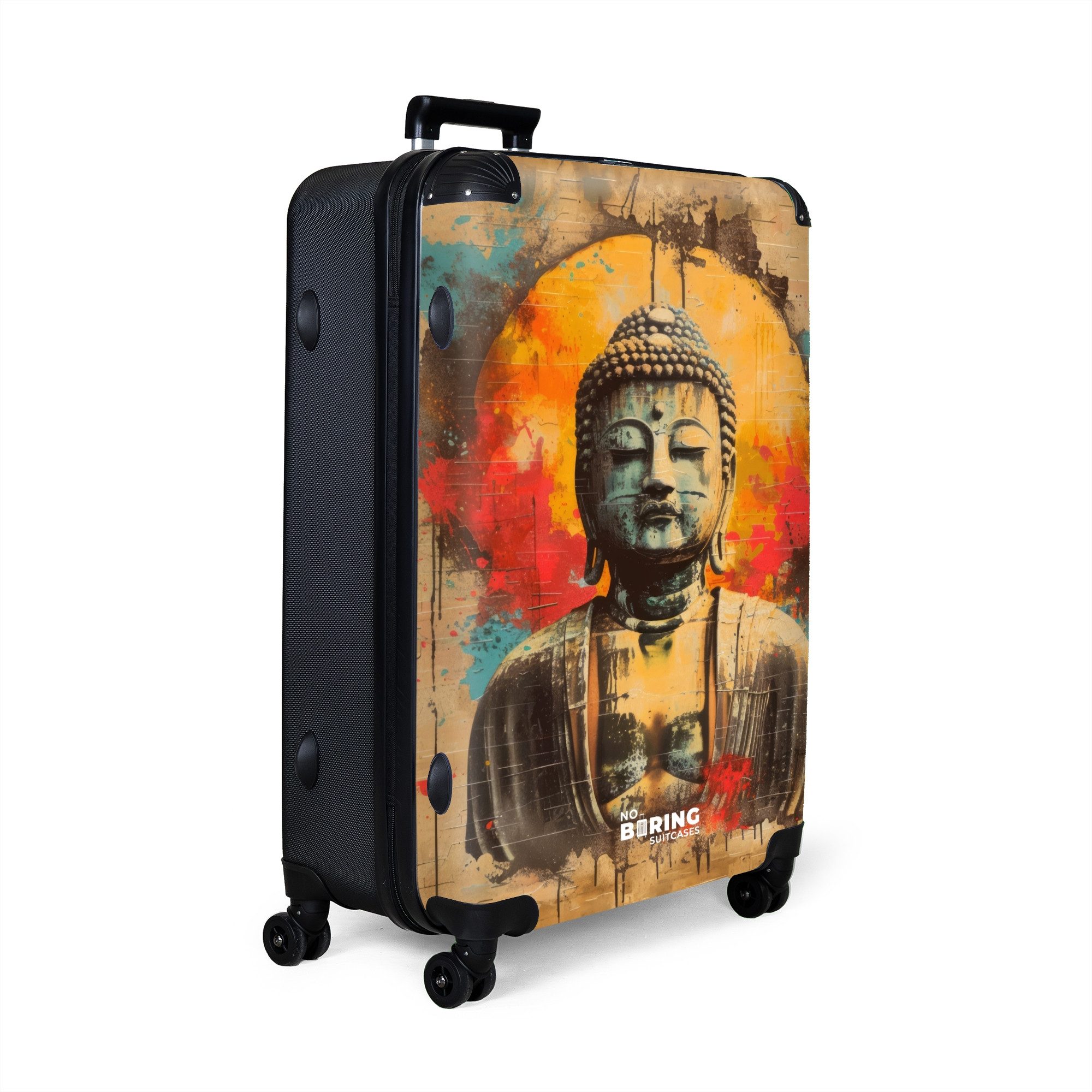 NoBoringSuitcases.com© Hartschalen-Trolley Buddha als Straßenkunstwerk 77 günstig online kaufen
