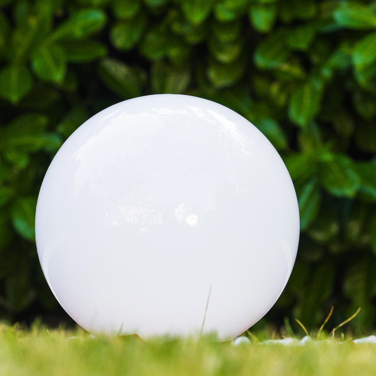 hofstein Kugelleuchte Solar Kugelleuchte 25 cm Veranda Wegeleuchte Garten Licht Edelstahl – Bild 5 von 5