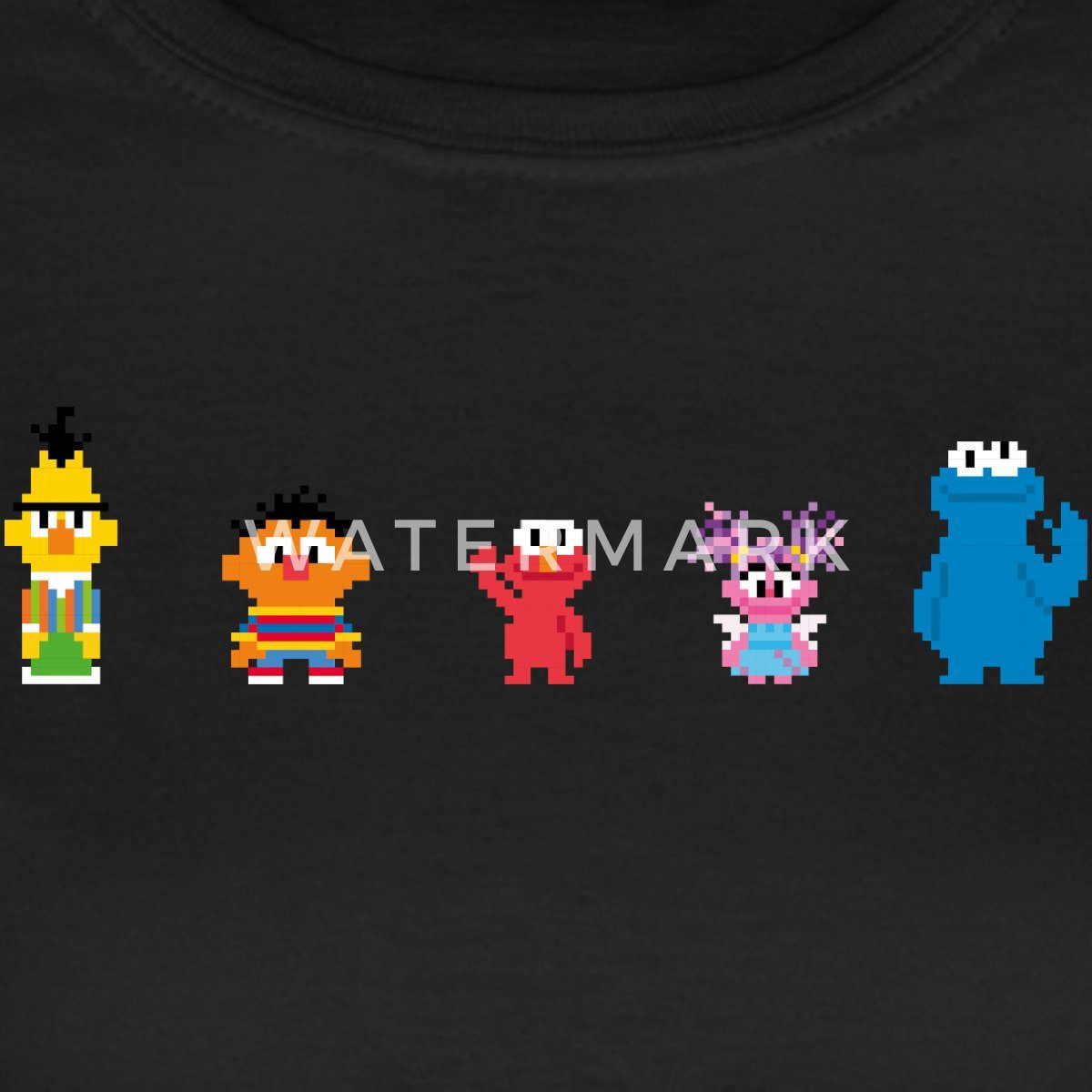 T-Shirt Sesamstraße Pixel Charaktere Frauen T-Shirt