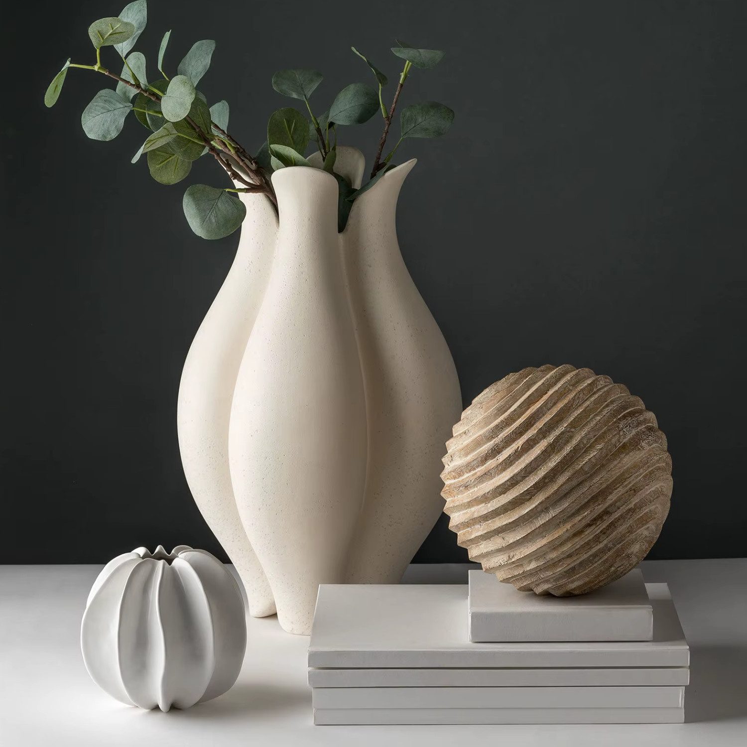 Quality Elegance Dekovase Keramikvasen – Nordic Design–Minimalistisch, Luxuriös & Elegant (Set, 2 St., 2 tlg), 2er Set Keramikvasen