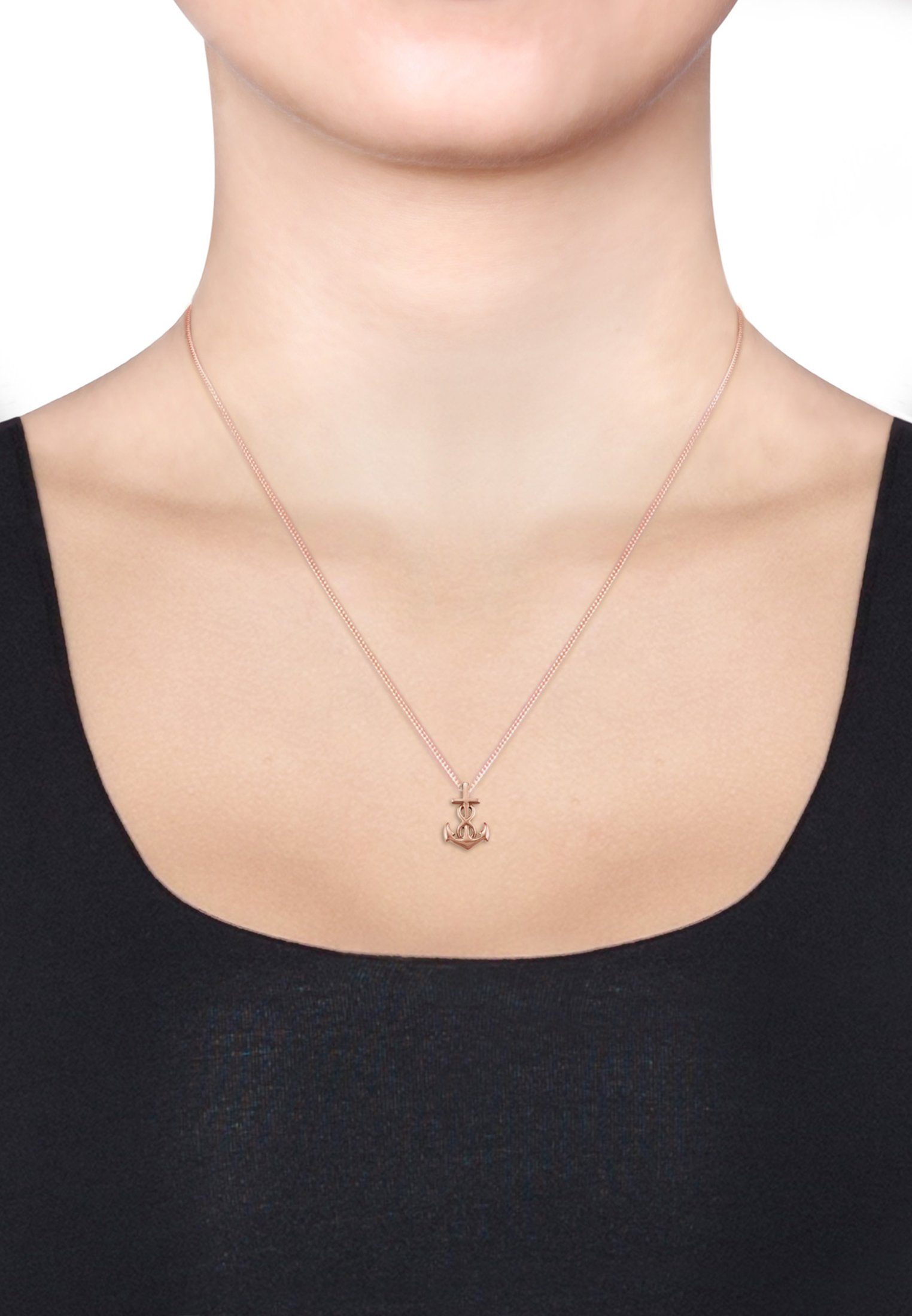 Elli Kette mit Anhänger Anker Silber Rosegold Kreuz Liebe Infinity 925