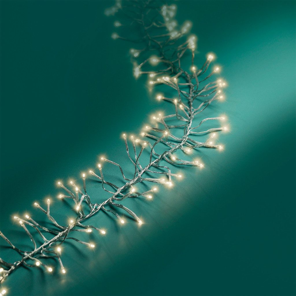 Kaemingk LED-Lichterkette Kaemingk LED Cluster Lichterkette warmweiß Kabel transparent, Büschellichterkette Cluster