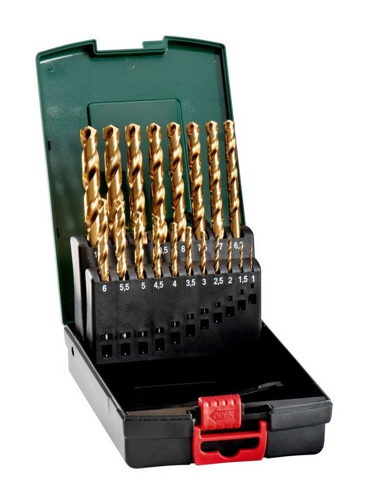 metabo Bohrersatz, HSS-TiN-Bohrerkassette 19-teilig