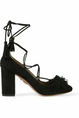 AQUAZURRA AQUAZZURA ICONIC WILD THING 85 SUEDE FRINGED PUMPS SHOES SCHUHE HIGH-H Pumps