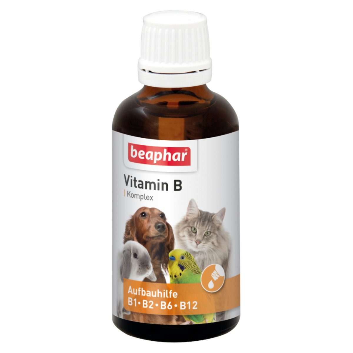 beaphar Vitamin-B-Komplex, 50 ml, Nahrungsergänzungsmittel für: Vitamine, Hunde, Katzen, Ziervögel, Brieftauben, Kleinsäuger
