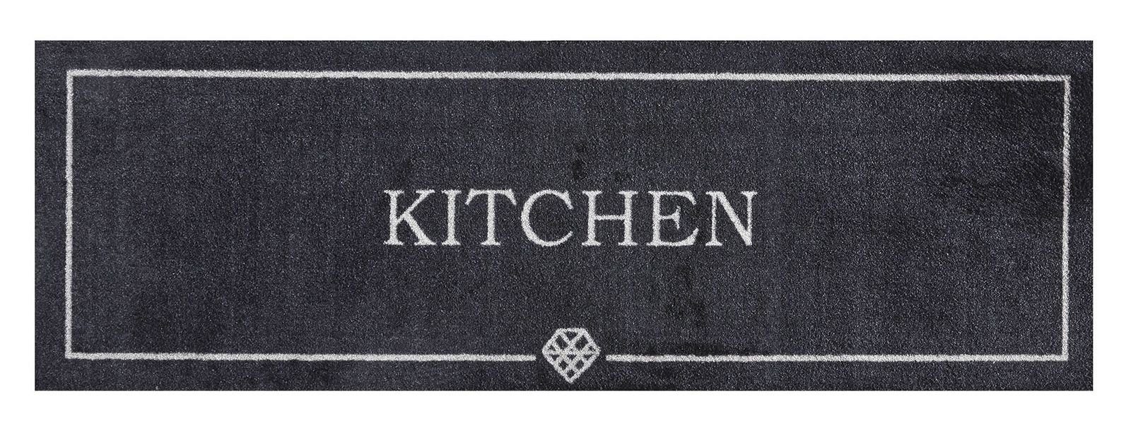 Läufer MD Entree Bettumrandung, 150 50 schwarz Entree, mm, bei Teppichläufer cm, 30° rechteckig, Soft&Deco MD Kitchen Höhe: Küchenmatte 8 Diamond, waschbar, - anti-rutsch, - x