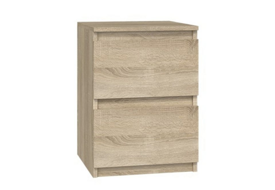 Home Collective Nachttisch Nachtschrank mit 2 Schubladen Beistelltisch klein schmal 30x30x40 cm, Holzwerkstoff Sonoma