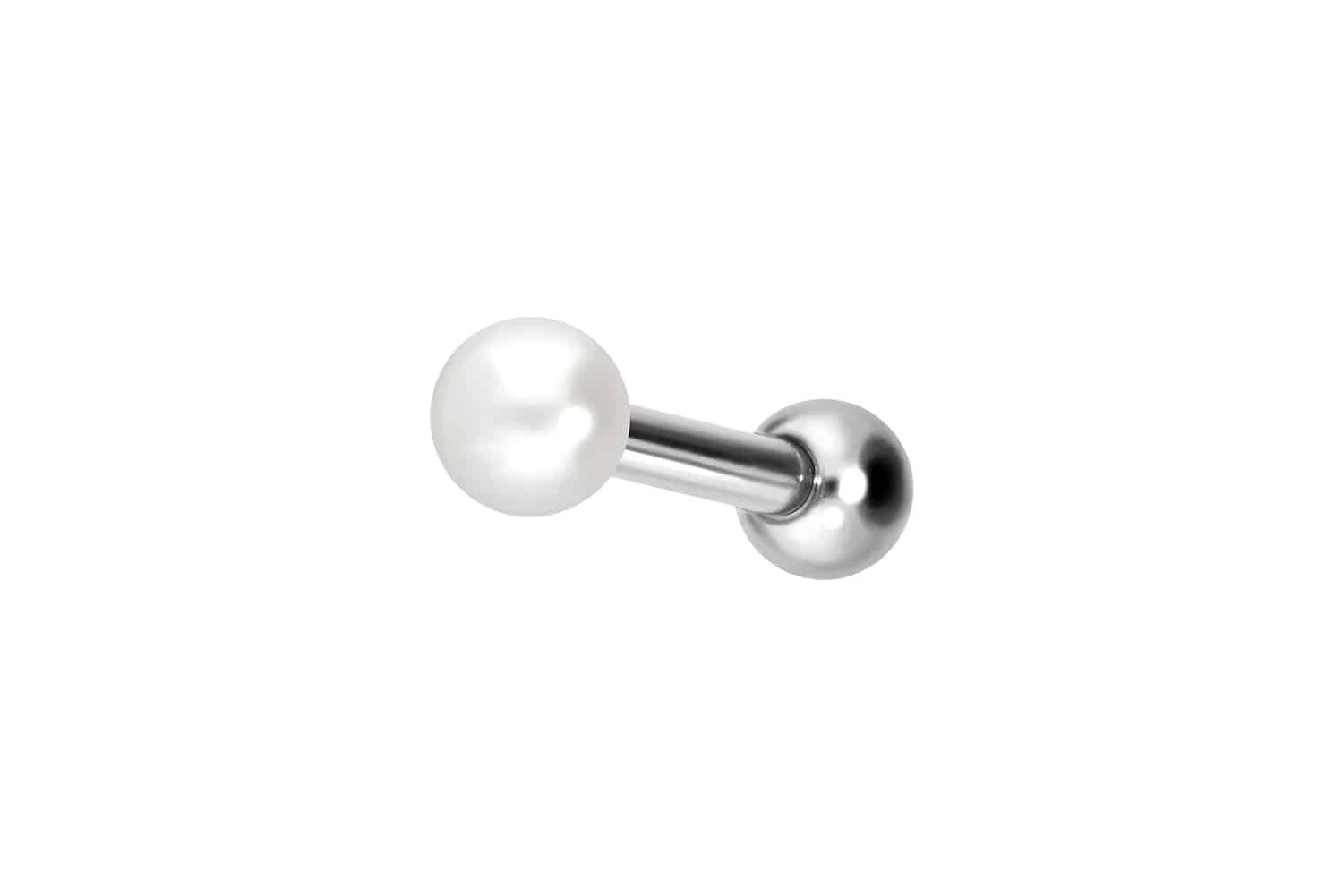 PIERCINGLINE Piercing-Set Titan Ohrpiercing mit Innengewinde SYNTHETISCHE PERLE (Mini-Barbells, 1-tlg)