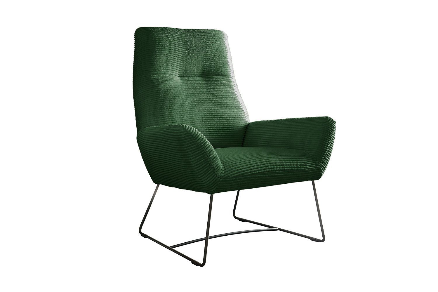 KAWOLA verschiedene Sessel Cord Farben BISA, smaragd