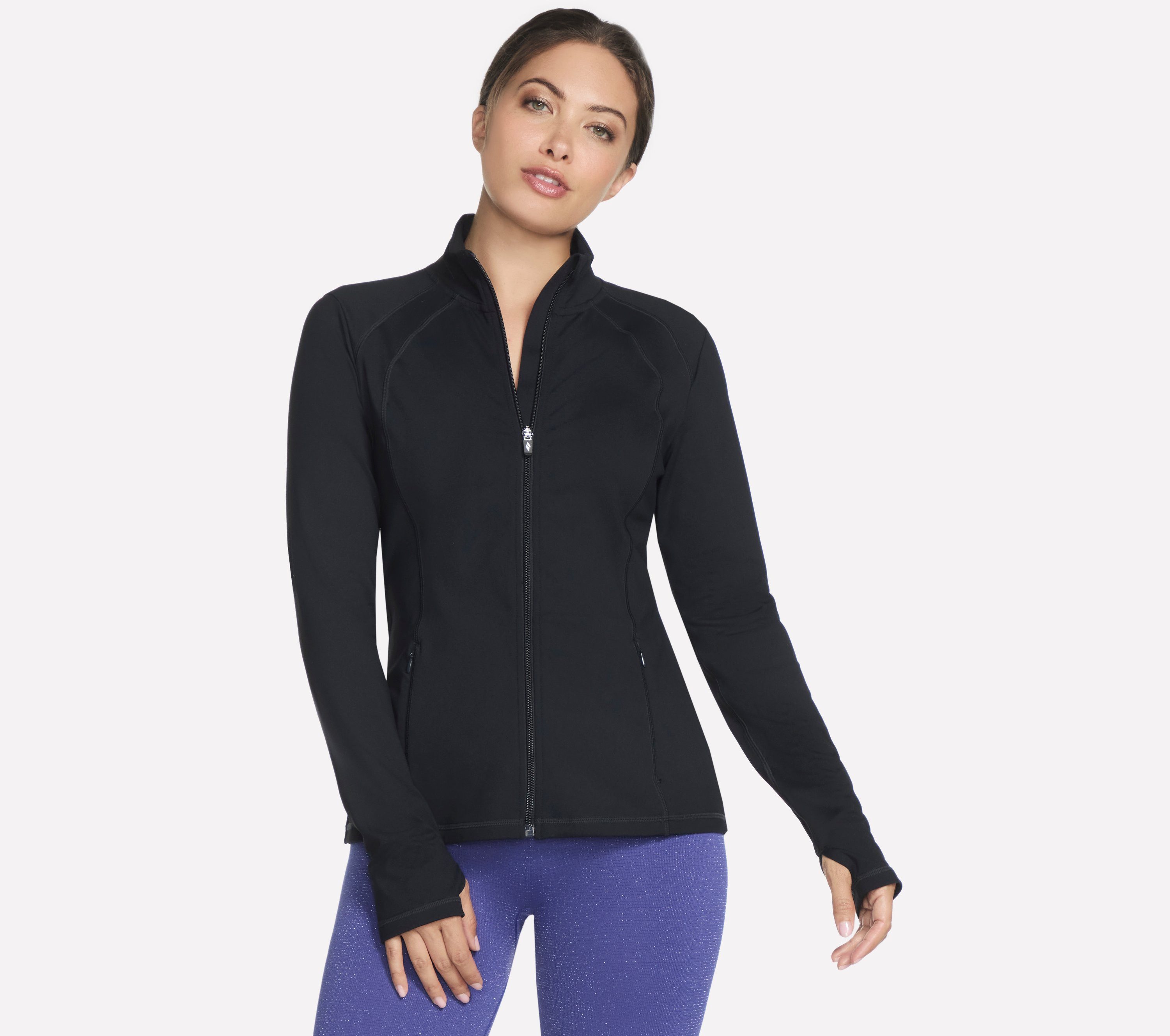 Skechers Trainingsjacke BOLD BLACK aus Nylon und Elasthan, erhältlich in den Größen XS bis XXXL