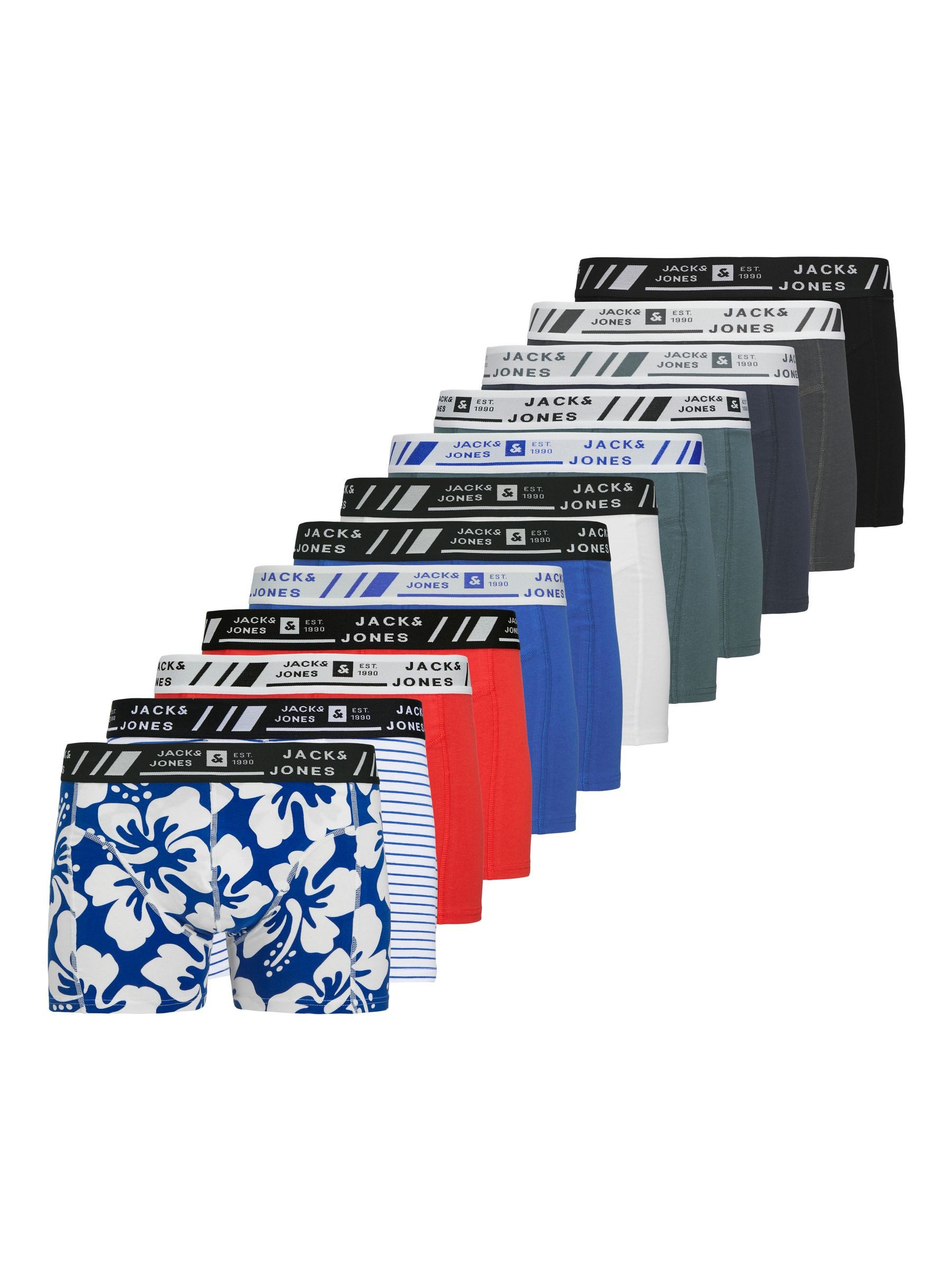 Boxershorts Blumen & Streifen Design, Moderner Komfort 12er Pack
