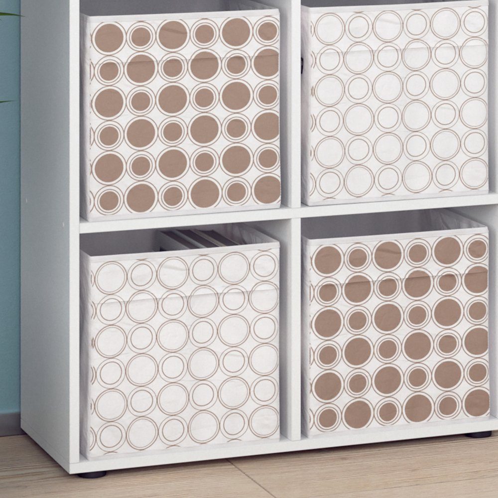 Vicco Raumteiler Tetra, Weiß, 72 x 72.6 cm mit 4 Faltboxen opt.2, 1-tlg.