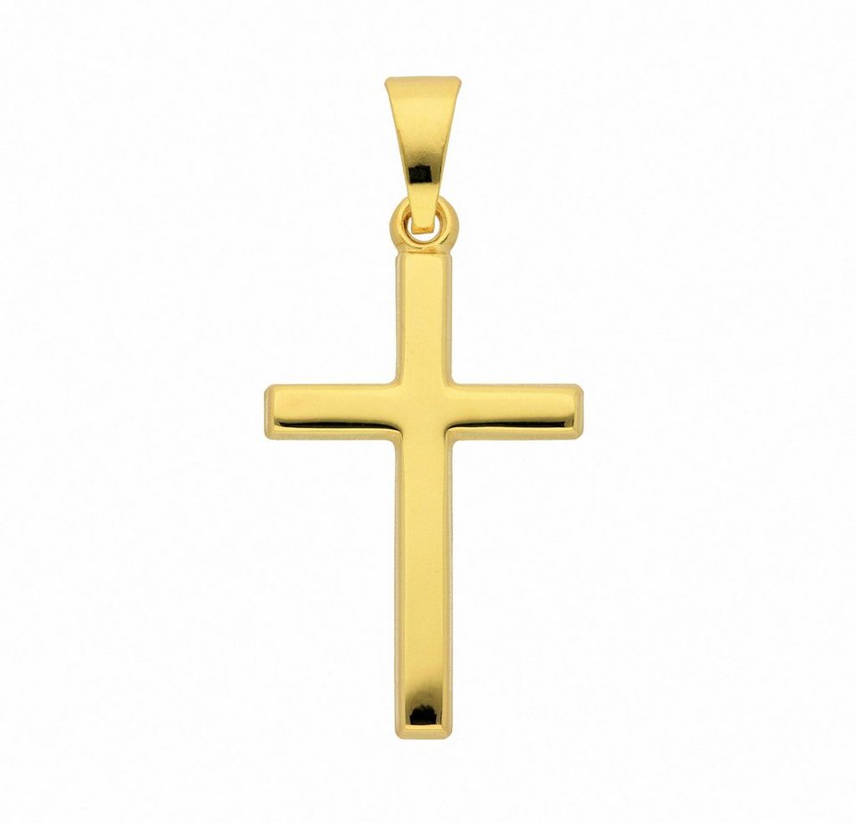 Adelia´s Kette mit Anhänger 585 Gold Kreuz Anhänger, Schmuckset - Set mit  Halskette