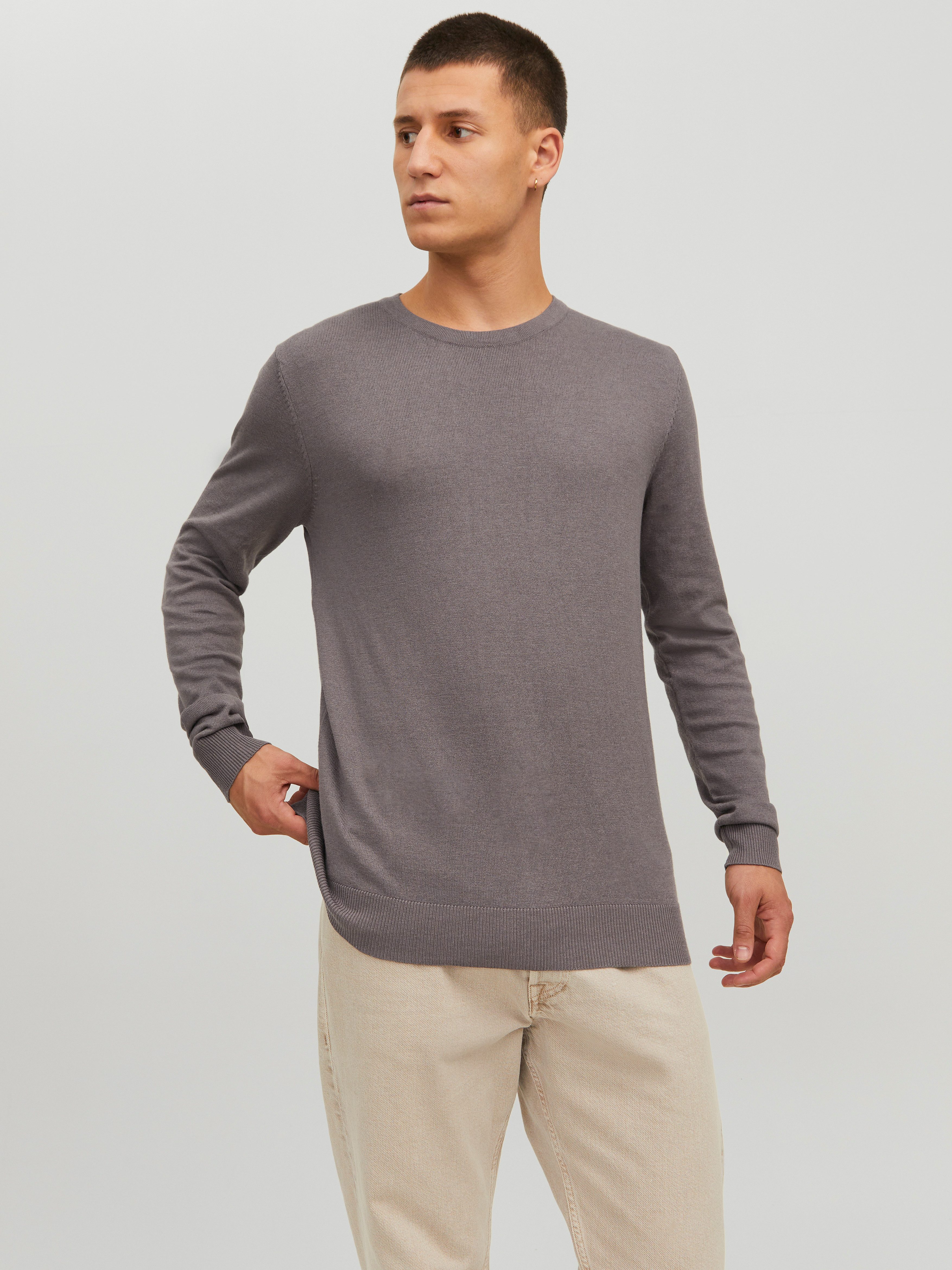 Jack & Jones Rundhalspullover JJEEMIL KNIT CREW NECK NOOS Baumwollmischung, regular fit