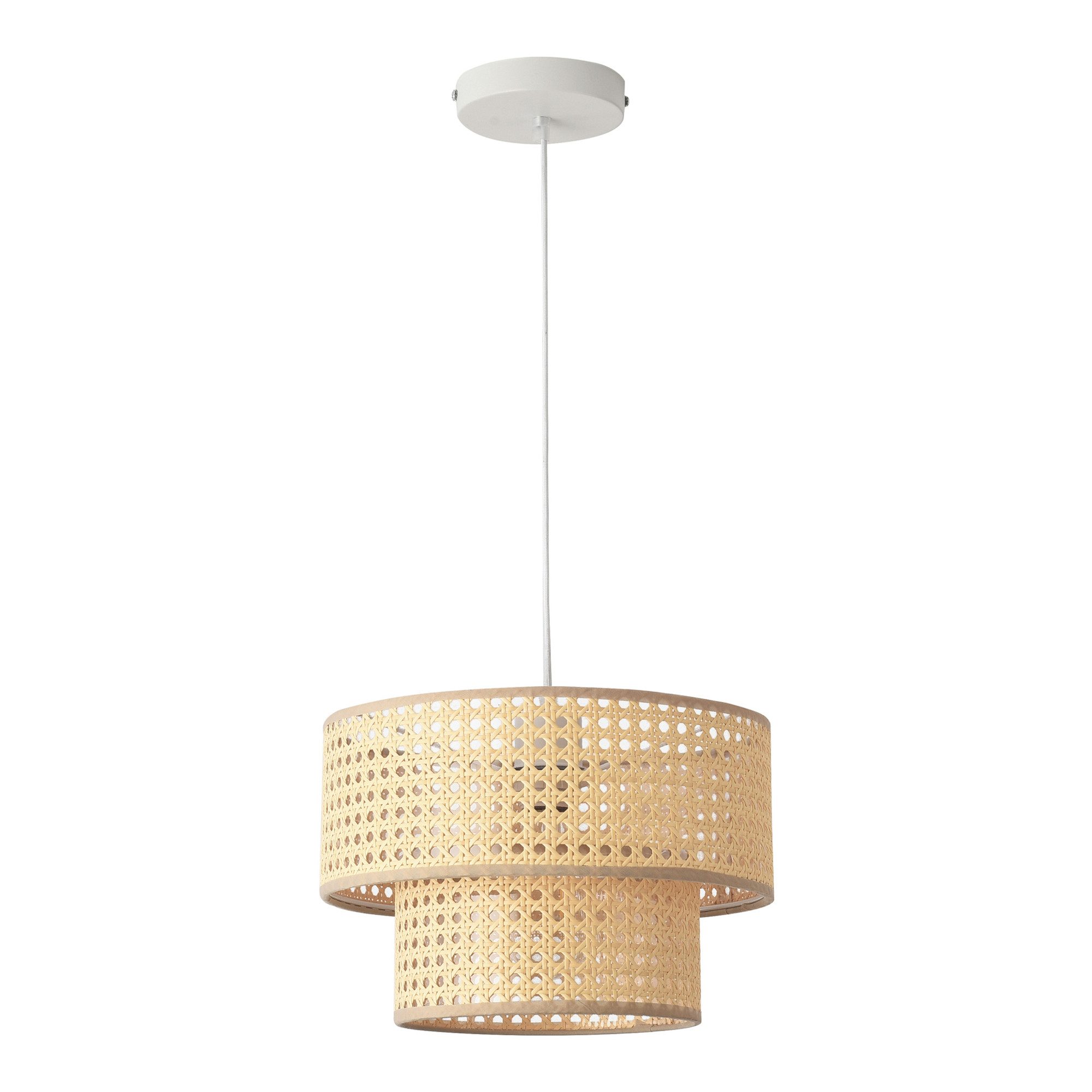 lux.pro Hängeleuchte, ohne Leuchtmittel, »Ascot« Ø30 cm Rattanoptik
