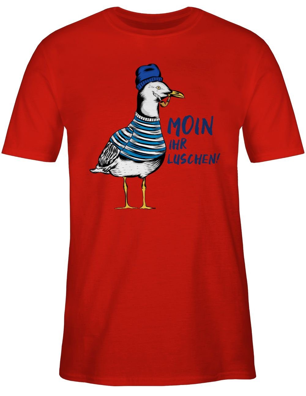 Shirtracer T-Shirt Moin ihr Luschen - Coole Möwe - Schwarz Sprüche Statement – Bild 5 von 5