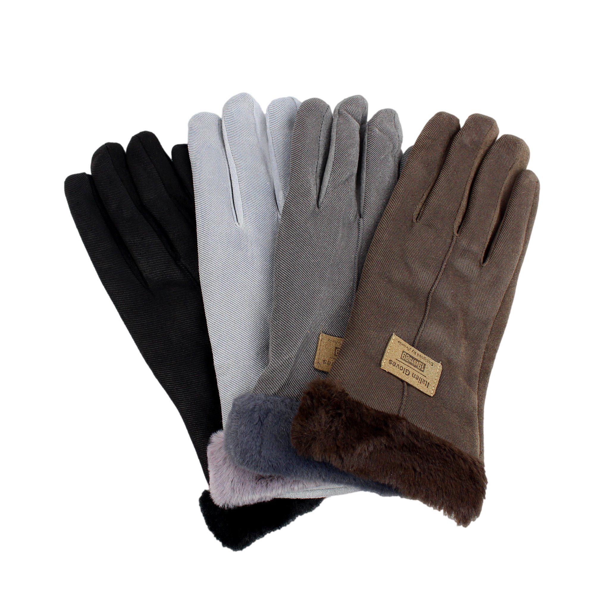 ZEBRO Handschuh Fleecehandschuhe grau