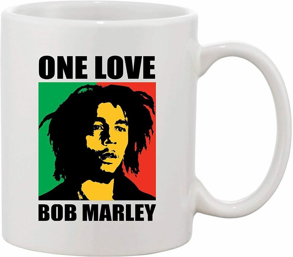 Blondie & Brownie Tasse One Love Tasse Reggae Musiklegende Portrait Print Keramik Kaffeebe, 1-tlg., Keramik, One Love Reggae Ikonen Motiv Tasse