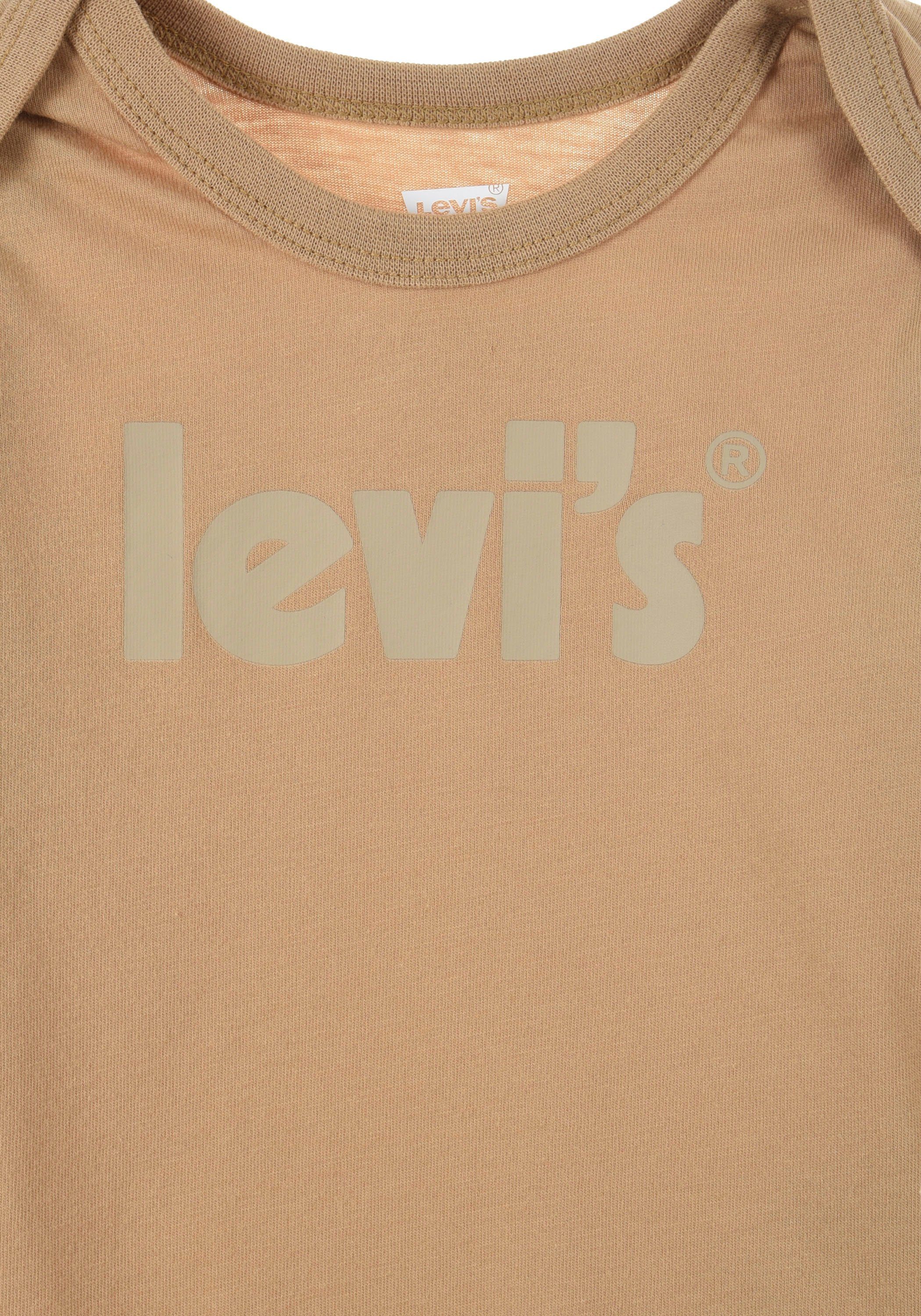 2-tlg) Levi's® UNISEX Kids Langarmbody (Set, beige+blau BATWING