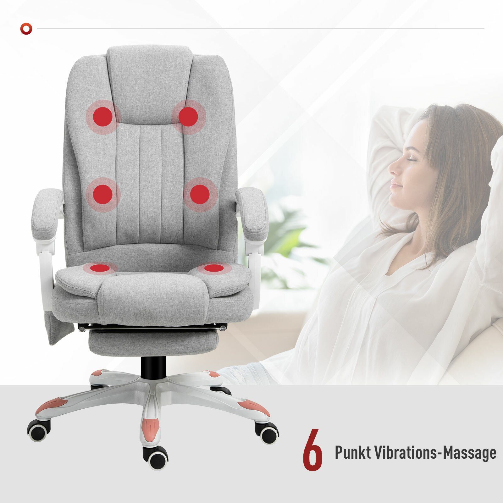 Massagefunktion mit Schreibtischstuhl Bürostuhl Vinsetto