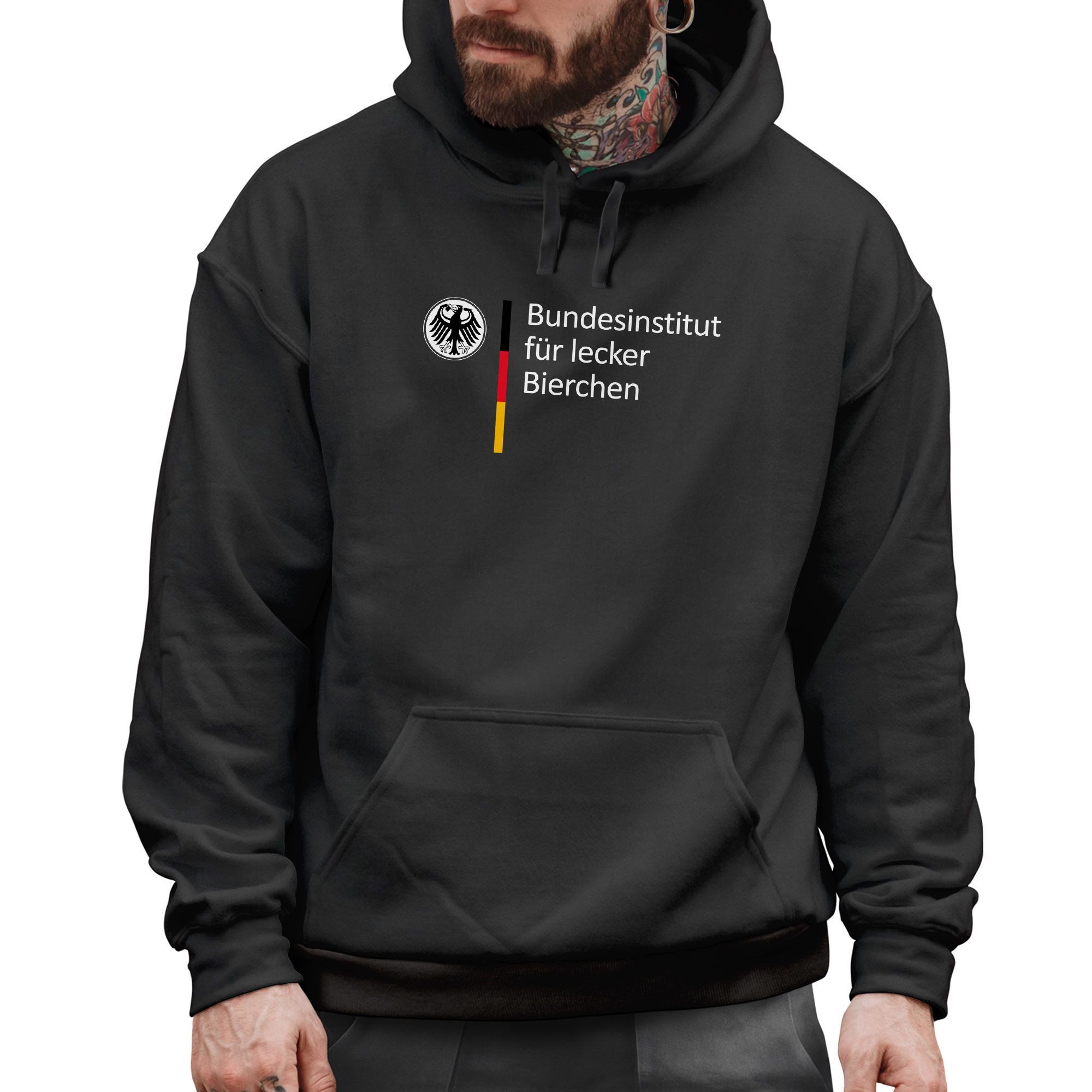 MoonWorks Hoodie Hoodie Herren Spruch Bundesinstitut für lecker Bierchen Ersatz Tracht