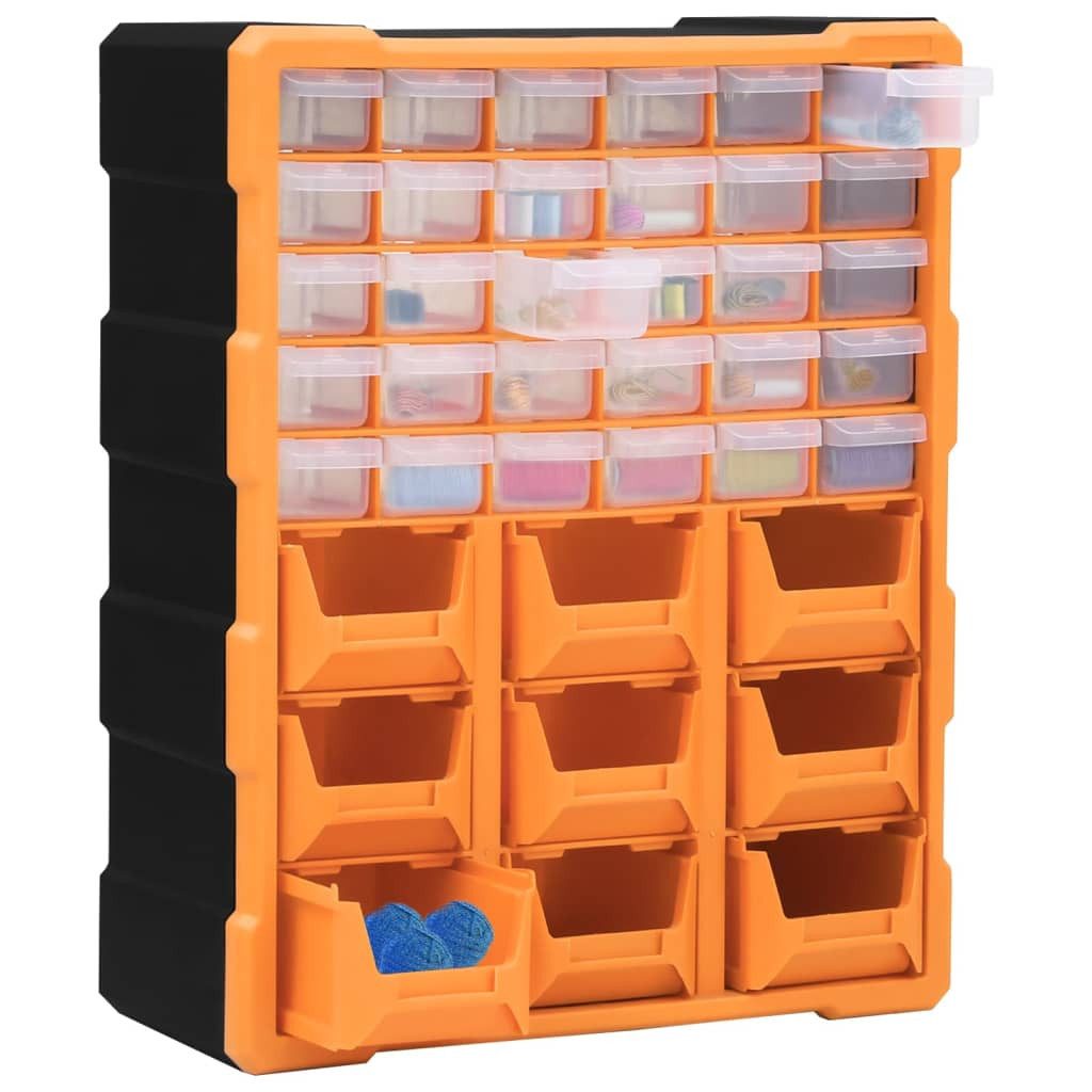 vidaXL Werkzeugkoffer 30 9 Schubladen Multi-Schubladen-Organizer mit 39 Schubladen 38x16x47