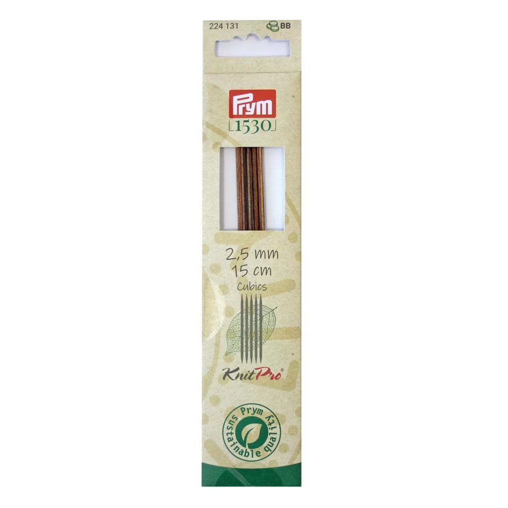 Prym Stricknadeln Prym Holz-Strumpfstricknadeln „Natural CUBICS“, embroidery kit by Marussia