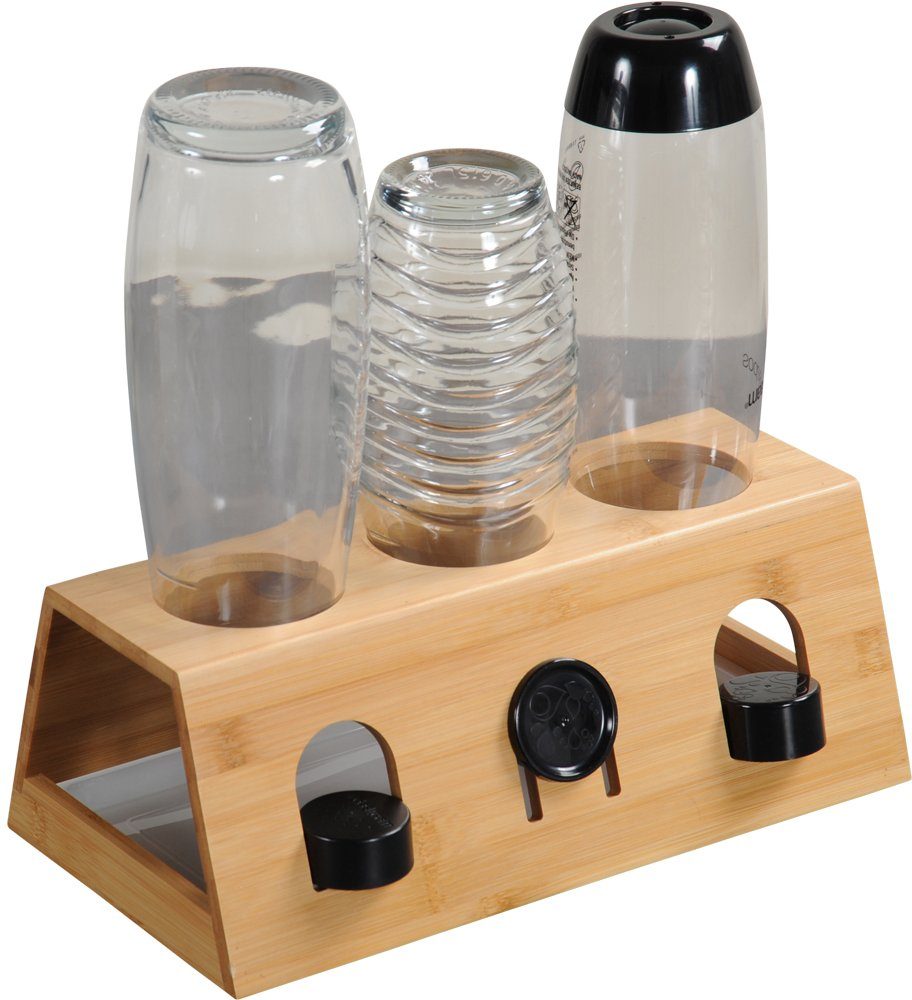 KESPER® Flaschenhalter für 3 Flaschen und 3 Deckel, (1-St), mit entnehmbarer Abtropfschale
