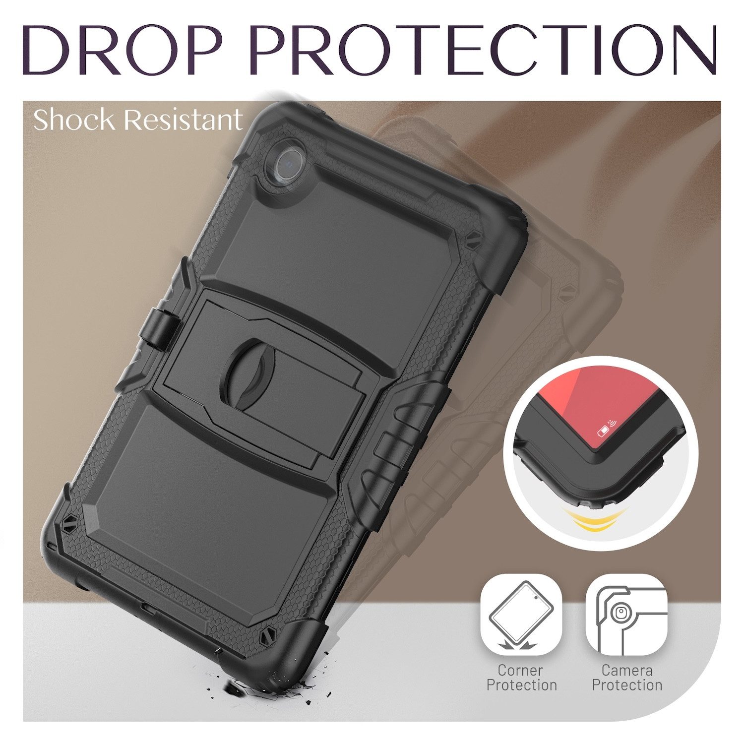 Wigento Tablet-Hülle Für Lenovo Tab M11 aufstellbare Silikon PC Hybrid Tasche mit Halterung