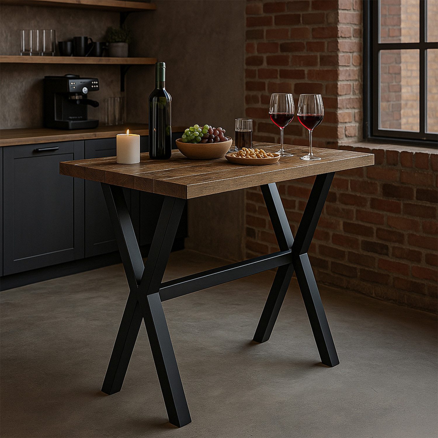 DUBI Möbel Bartisch LOTTE, schweres 4-Fuß oder X-Gestell, Metallgestell, Ho günstig online kaufen