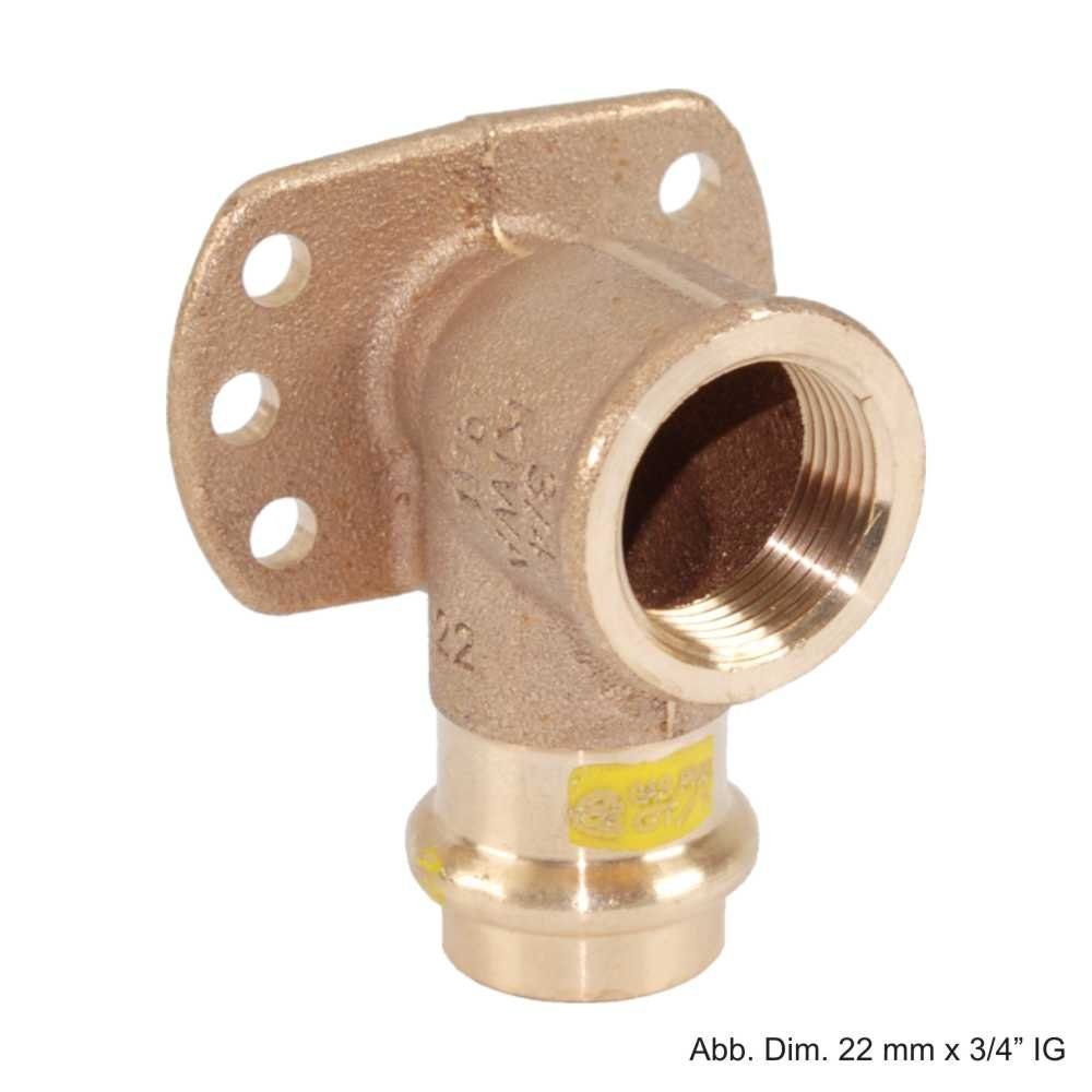 Viega Wasserrohr Viega Profipress-G Wandscheibe Rotguss, Serie 2625.5, 18 mm x 1/2"