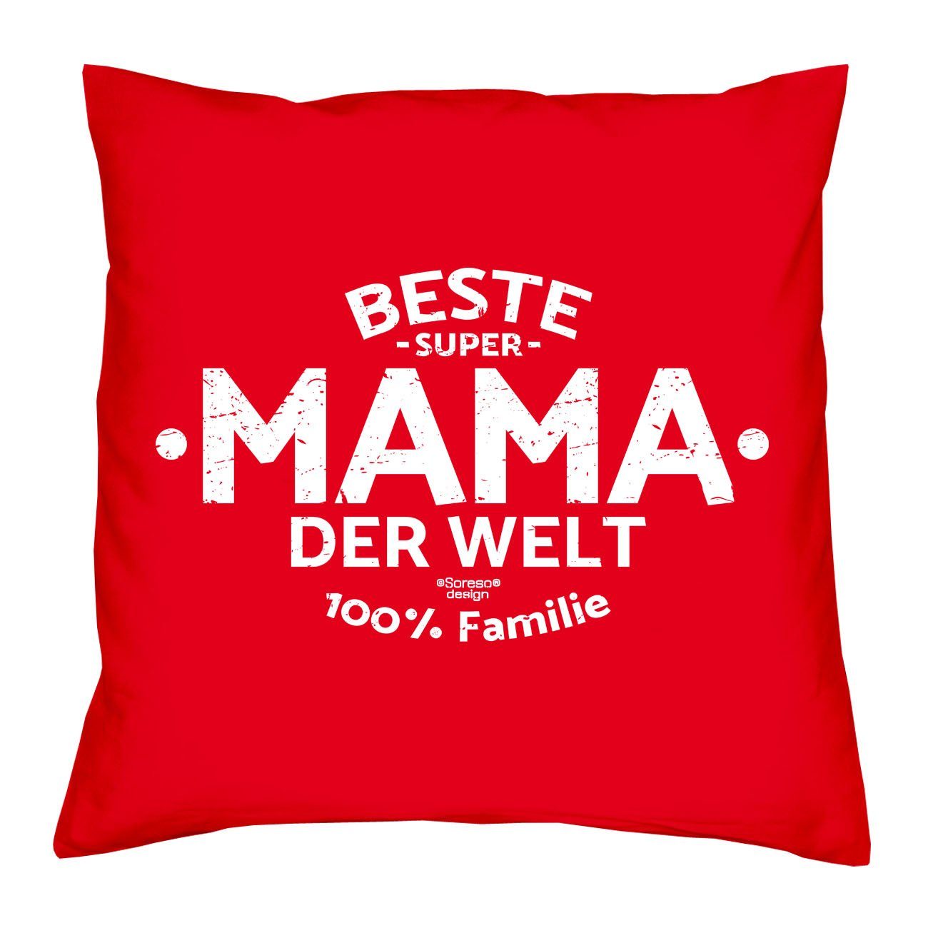 Soreso® Dekokissen Kissen Beste Geschenk rot Mama Welt & Sprüche Sleep, Socken der Geburtstagsgeschenk