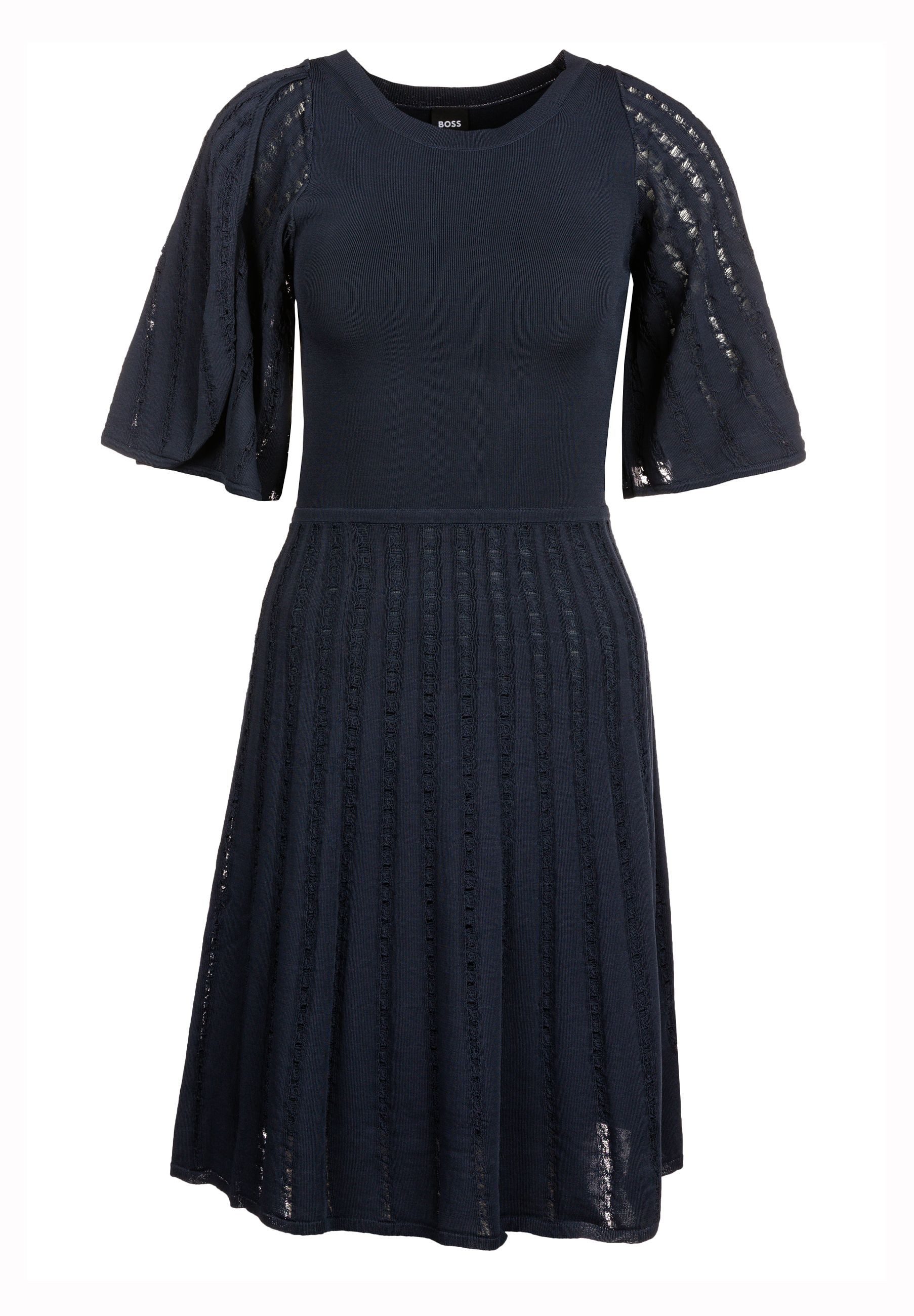 BOSS Jerseykleid Famure mit Spitzenmuster (1-tlg)