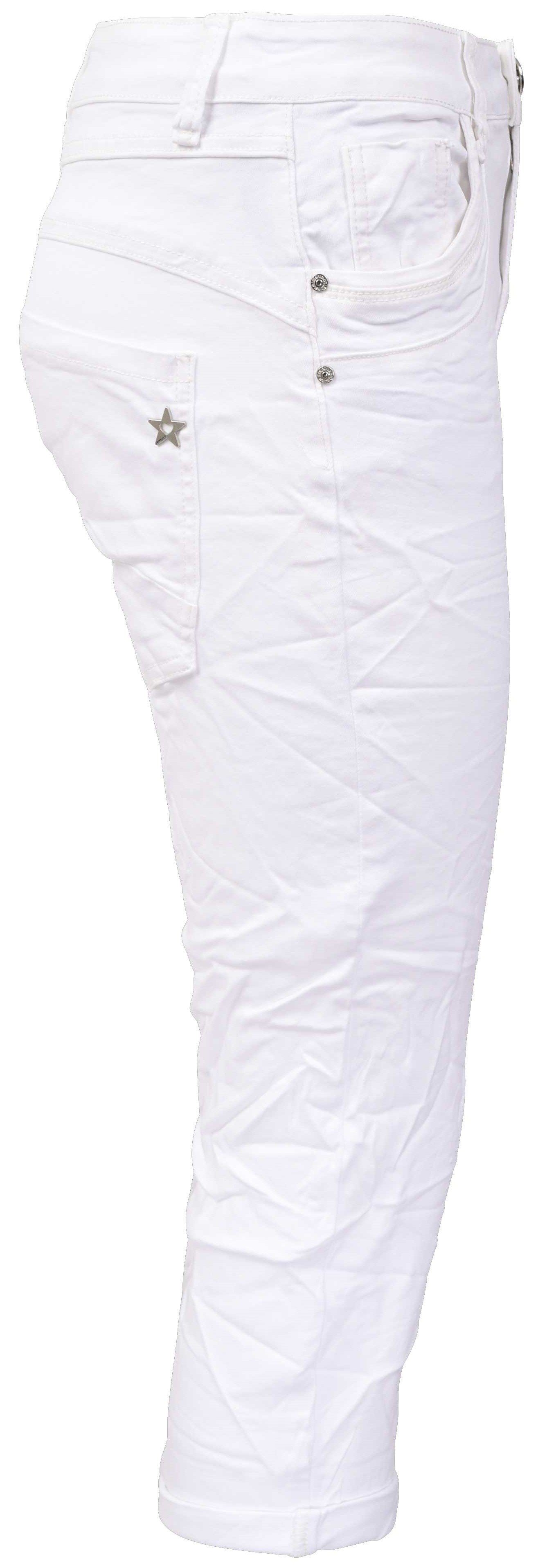 Jewelly Regular-fit-Jeans Capri Jeans im Crash-Look, günstig online kaufen