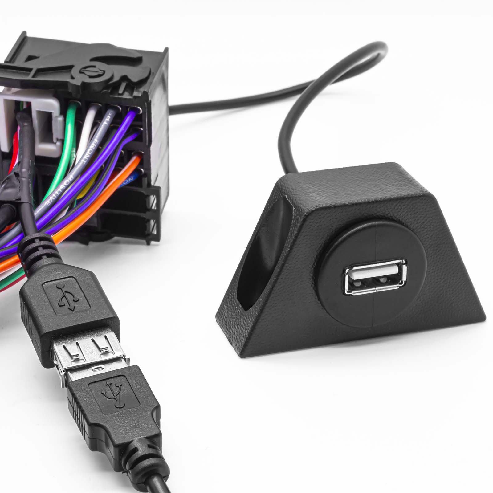 Adapter Universe USB AUX In Adapter 3,5mm Klinke MMT Radio Einbau Buchse Kabel Set KFZ-Adapter